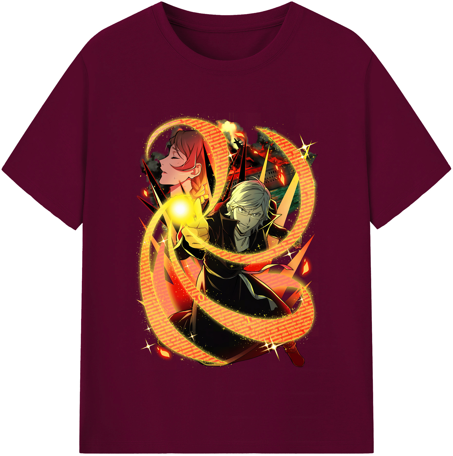 （画像用） 文豪ストレイドッグス Bungo Stray Dogs レディースカジュアルプリントTシャツ（綿100％）